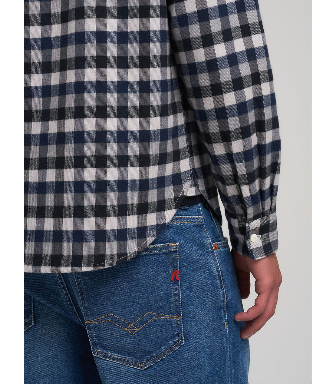 フランネルコットンチェックシャツ 詳細画像 ブルー 7